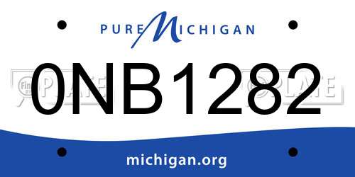 0NB1282 Michigan License Plate