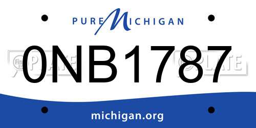 0NB1787 Michigan License Plate