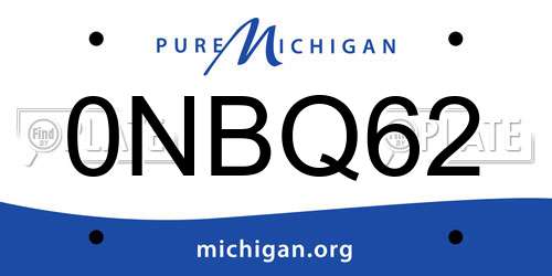 0NBQ62 Michigan License Plate