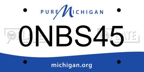 0NBS45 Michigan License Plate