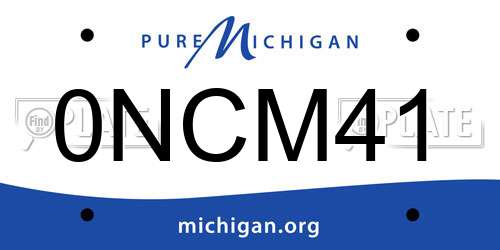 0NCM41 Michigan License Plate