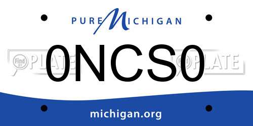 0NCS0 Michigan License Plate