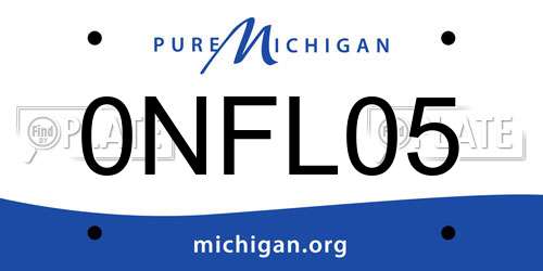 0NFL05 Michigan License Plate