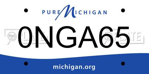0NGA65 Michigan License Plate