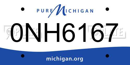 0NH6167 Michigan License Plate