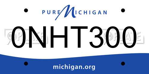 0NHT300 Michigan License Plate
