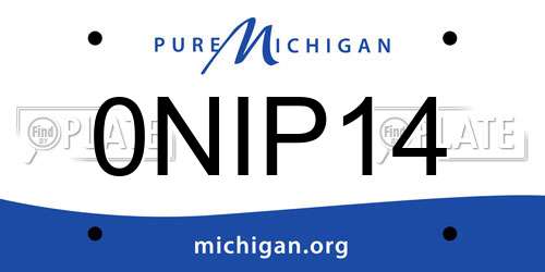 0NIP14 Michigan License Plate