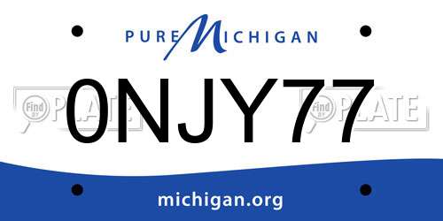 0NJY77 Michigan License Plate