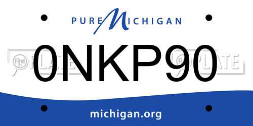 0NKP90 Michigan License Plate