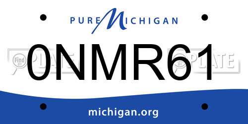 0NMR61 Michigan License Plate