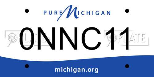 0NNC11 Michigan License Plate