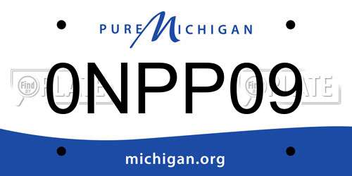 0NPP09 Michigan License Plate
