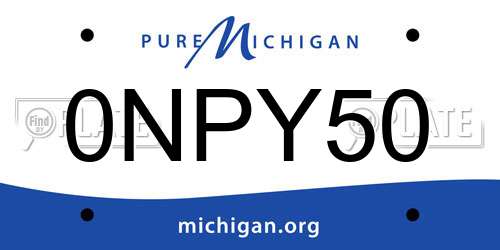 0NPY50 Michigan License Plate