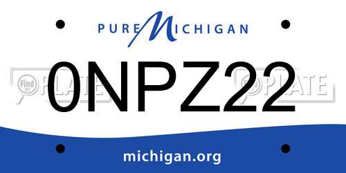 0NPZ22 Michigan License Plate