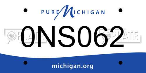 0NS062 Michigan License Plate