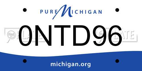 0NTD96 Michigan License Plate