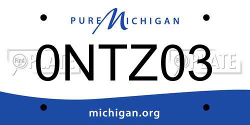 0NTZ03 Michigan License Plate