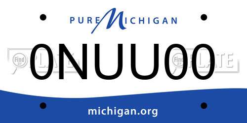 0NUU00 Michigan License Plate
