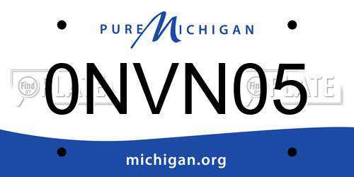 0NVN05 Michigan License Plate