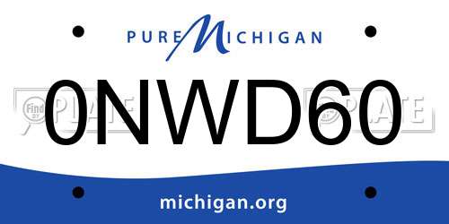 0NWD60 Michigan License Plate