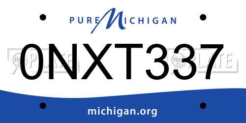 0NXT337 Michigan License Plate