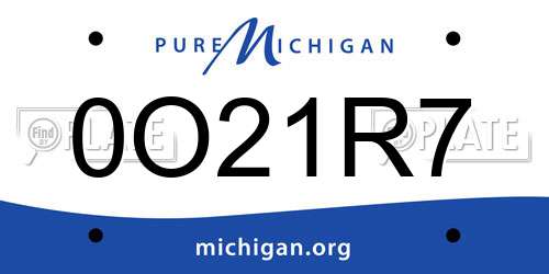 0O21R7 Michigan License Plate
