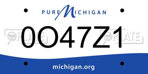 0O47Z1 Michigan License Plate