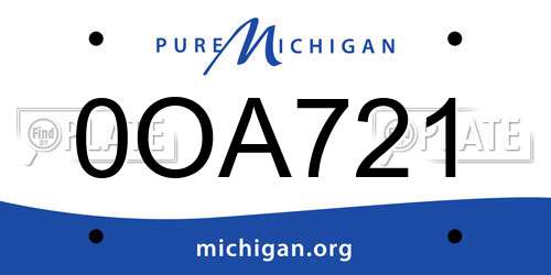 0OA721 Michigan License Plate