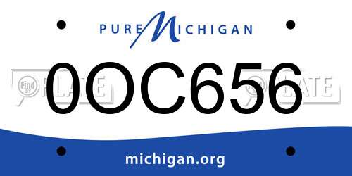 0OC656 Michigan License Plate