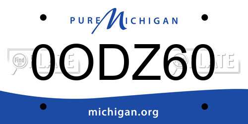 0ODZ60 Michigan License Plate
