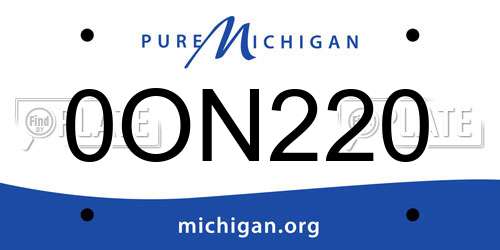 0ON220 Michigan License Plate