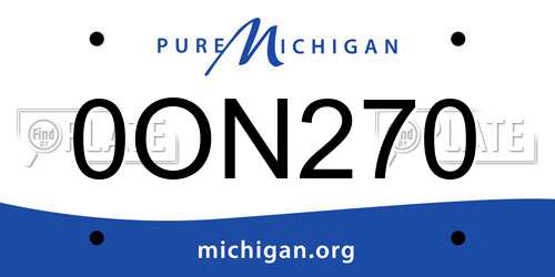 0ON270 Michigan License Plate