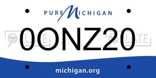 0ONZ20 Michigan License Plate