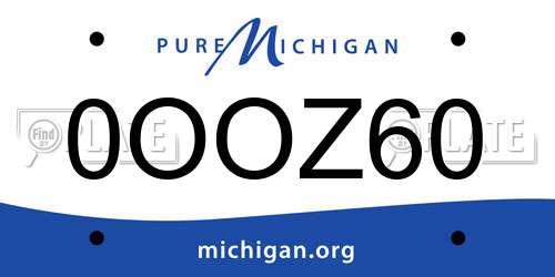 0OOZ60 Michigan License Plate
