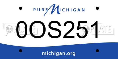 0OS251 Michigan License Plate