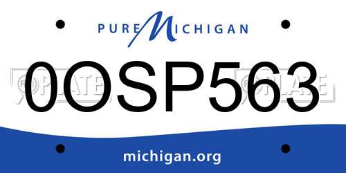 0OSP563 Michigan License Plate
