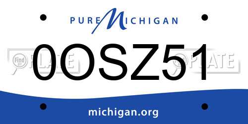 0OSZ51 Michigan License Plate