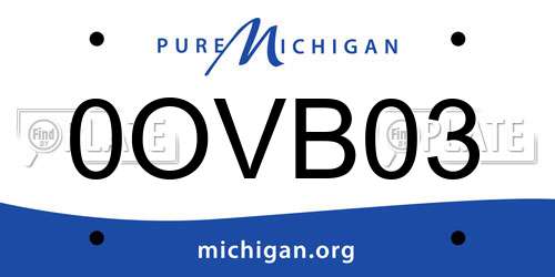0OVB03 Michigan License Plate