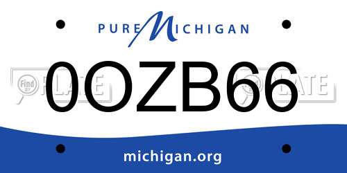 0OZB66 Michigan License Plate