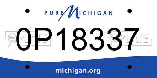 0P18337 Michigan License Plate