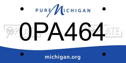 0PA464 Michigan License Plate
