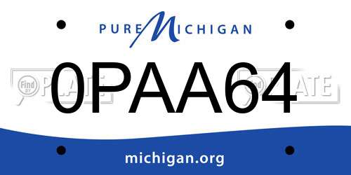 0PAA64 Michigan License Plate