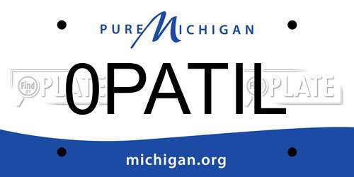 0PATIL Michigan License Plate