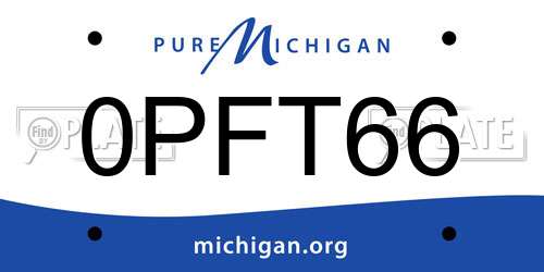0PFT66 Michigan License Plate