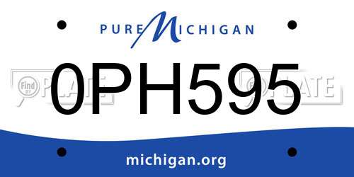 0PH595 Michigan License Plate