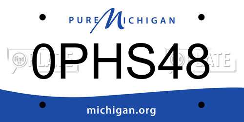 0PHS48 Michigan License Plate