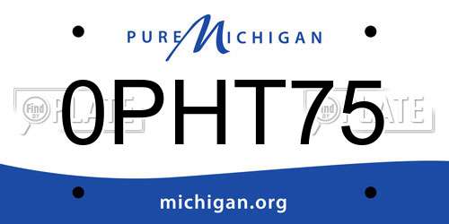 0PHT75 Michigan License Plate
