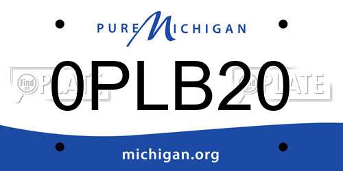 0PLB20 Michigan License Plate