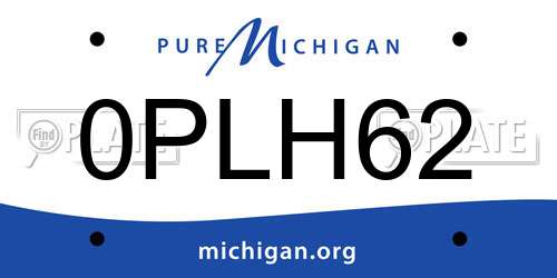 0PLH62 Michigan License Plate