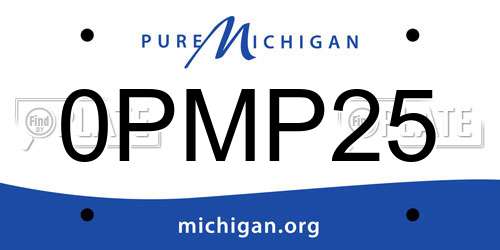 0PMP25 Michigan License Plate